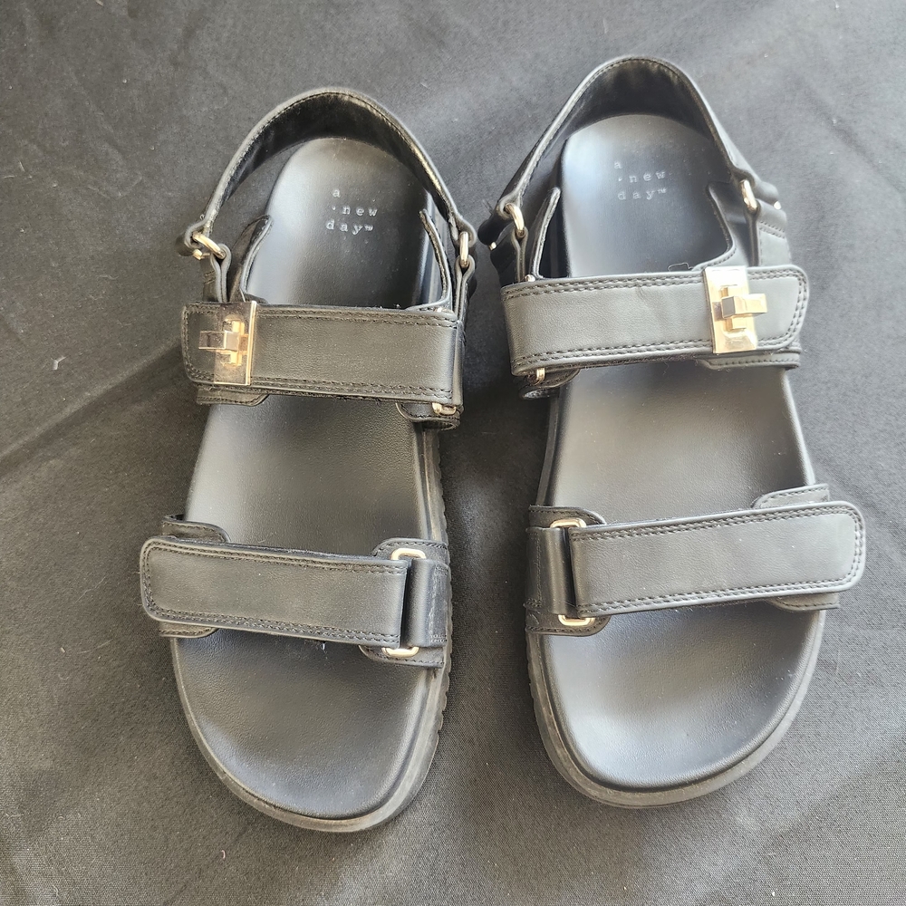 a new day Black Sandals